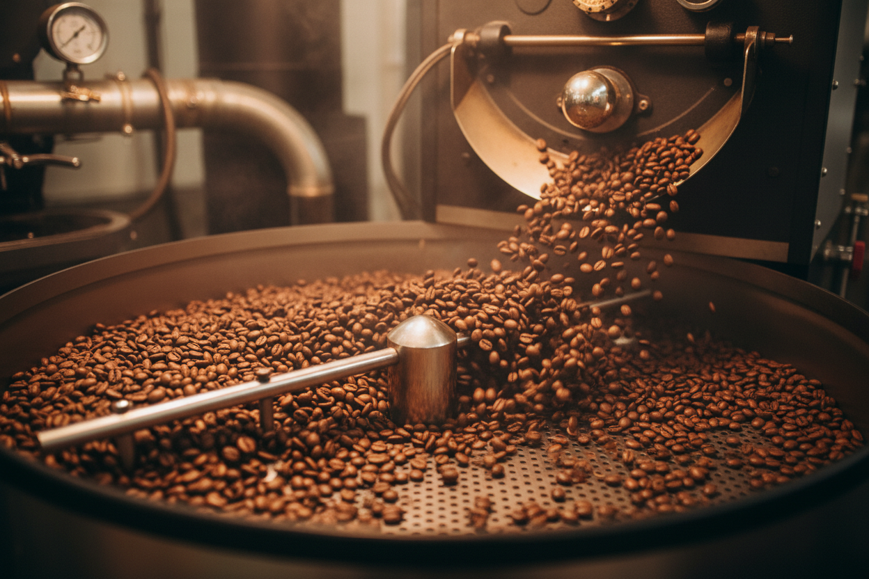 coffee beans being roasted